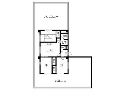 セゾン四日市(3LDK/8階)の間取り写真