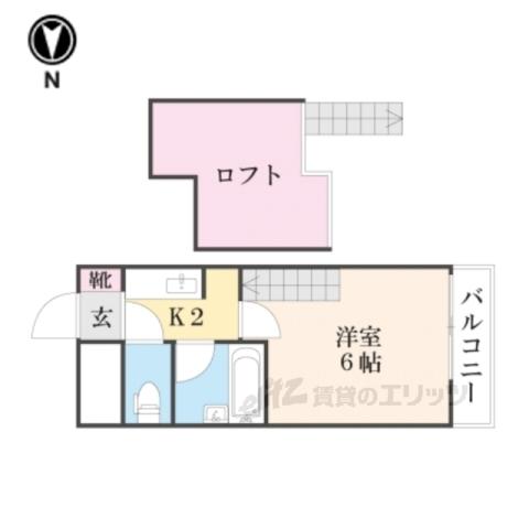 ロイヤルハイツ橿原2(1K/3階)の間取り写真