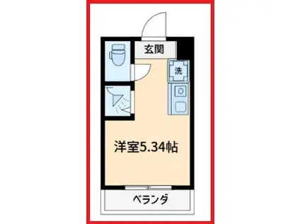 キューブカナマチV(ワンルーム/1階)の間取り写真