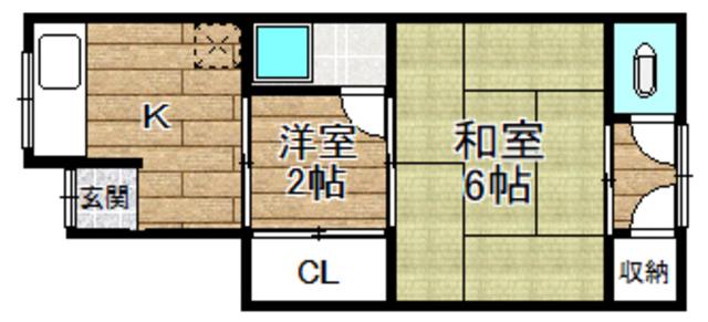 小林文化(2K/1階)の間取り写真
