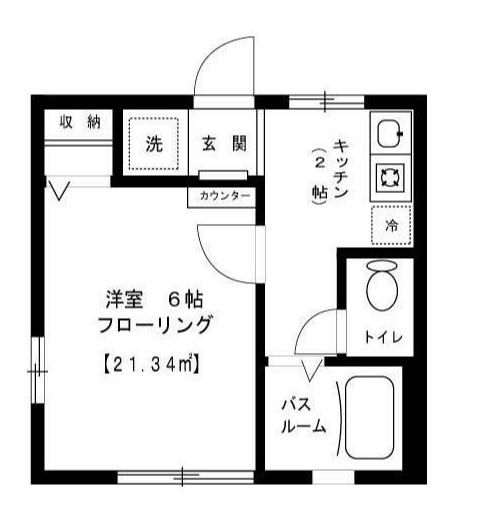 ハイツワールド幸(1K/2階)の間取り写真