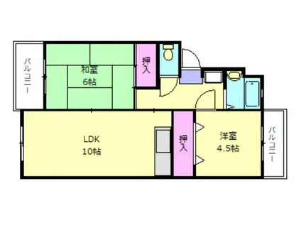 フォーサイト老司RNATUS(2LDK/5階)の間取り写真