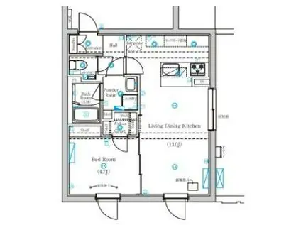 MIND KOJIYA(1LDK/4階)の間取り写真