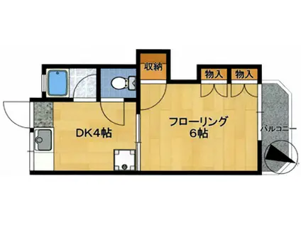 エスポアールマンション(1DK/2階)の間取り写真