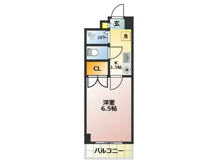 第二ピュアマンション(1K/3階)の間取り写真