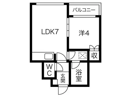 サンテラス菊水(1LDK/4階)の間取り写真
