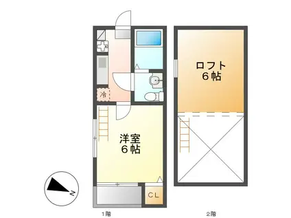 LA MAISON YS本陣(1K/1階)の間取り写真
