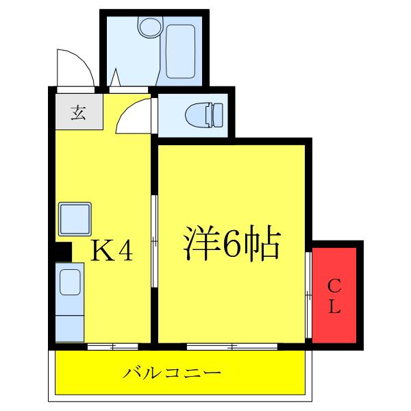 山一在家ステーツ(1K/2階)の間取り写真