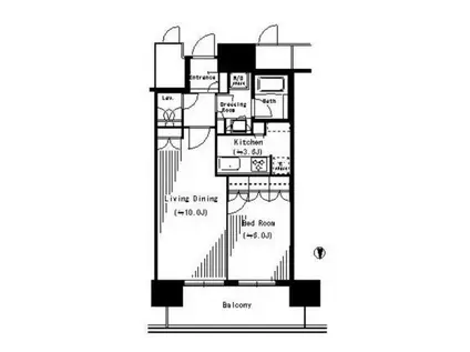 パークシティ武蔵小杉ミッドスカイタワー(1LDK/43階)の間取り写真