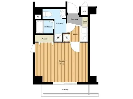 アプレシティ三ノ輪(1K/4階)の間取り写真