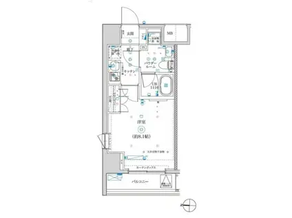 イアース練馬(1K/2階)の間取り写真