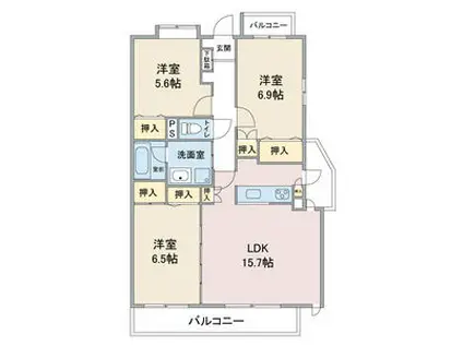 シンフォニー(3LDK/7階)の間取り写真