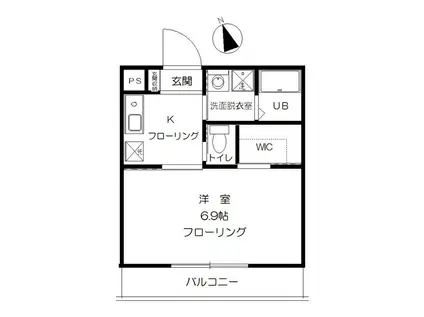 ニューアメニティ(1K/3階)の間取り写真