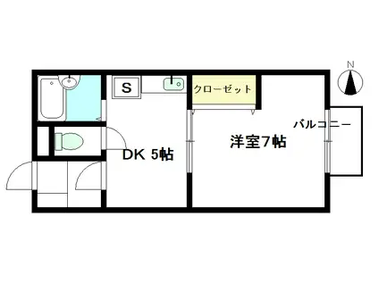 マキシマ7(1DK/2階)の間取り写真