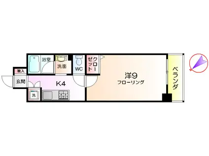 住吉橋TKハイツ(1K/10階)の間取り写真