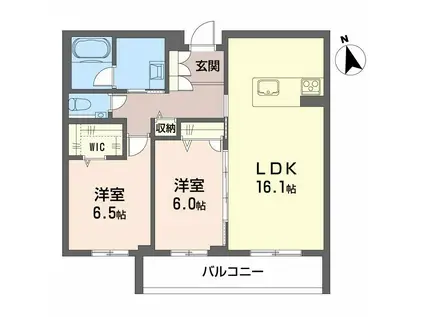 プレミオ(2LDK/2階)の間取り写真