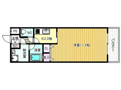 アーバネックス福島(1K/3階)の間取り写真