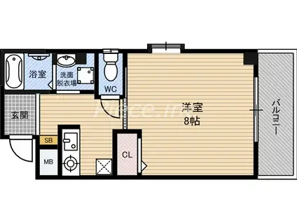 ベルシティ鶴見(1K/2階)の間取り写真