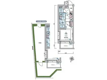 リヴシティ恵比寿 1階(1K/1階)の間取り写真