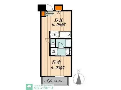 グラン・アベニュー栄(1DK/6階)の間取り写真