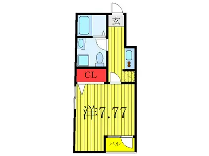 キュリオスコート西尾久(1K/3階)の間取り写真