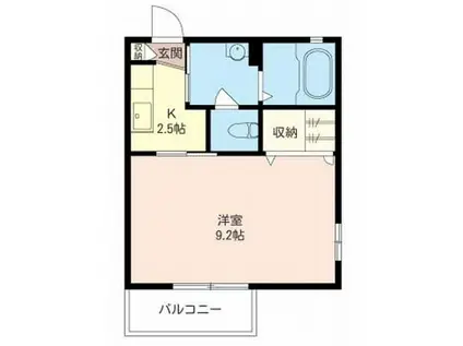 メゾン富岡西B(1K/1階)の間取り写真