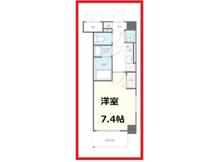 アパートメント桜(1K/4階)の間取り写真