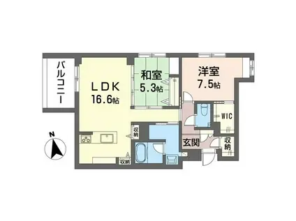 シエル モンティ(2LDK/1階)の間取り写真