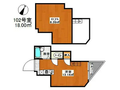 マキシム大橋ヒルズ(ワンルーム/1階)の間取り写真
