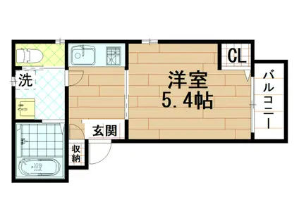 コモダ・カーサ長瀬(1K/3階)の間取り写真