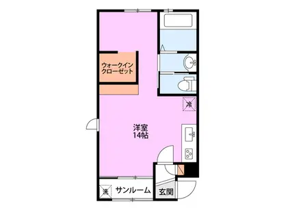 シュアネス(ワンルーム/1階)の間取り写真
