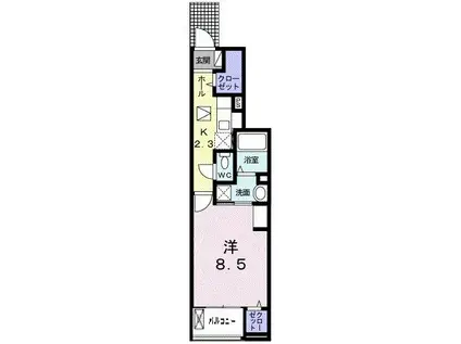 コン・ソレイユ(1K/1階)の間取り写真