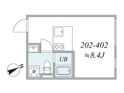 TRIAS834(1K/3階)の間取り写真