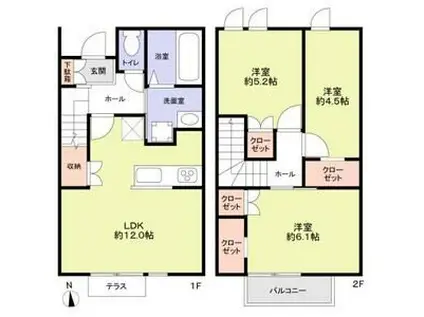 練馬区高松1丁目計画(3LDK/1階)の間取り写真