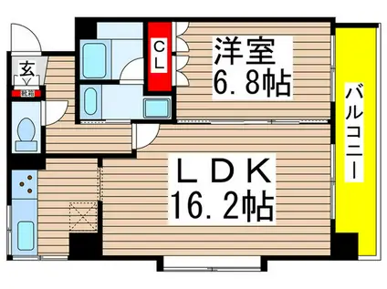 エリューデイ船橋本町(1LDK/7階)の間取り写真