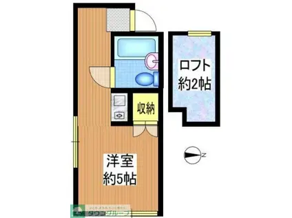 フラットアマリ(ワンルーム/2階)の間取り写真