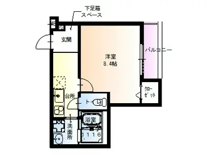 フジパレス京阪北本通(1K/2階)の間取り写真