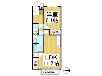 メゾンドグラン(1LDK/1階)の間取り写真