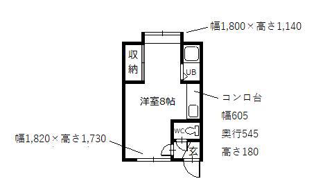 グランビア(ワンルーム/2階)の間取り写真