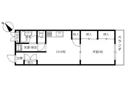 ベルメゾン本牧(1DK/2階)の間取り写真