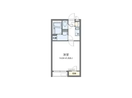 クレイノ日新香里園(1K/1階)の間取り写真