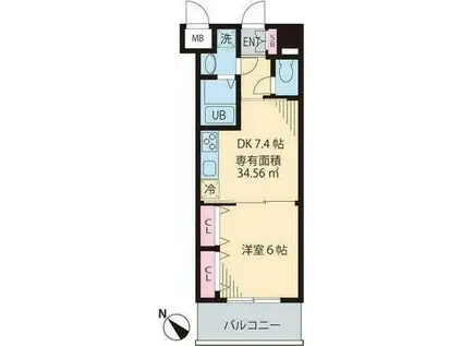 ルーチェ茗荷谷(1DK/3階)の間取り写真