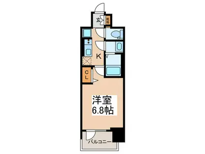 プレサンス大国町アドロッソ(1K/13階)の間取り写真