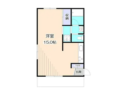 西武新宿線 東村山駅 徒歩15分 2階建 築23年(ワンルーム/1階)の間取り写真