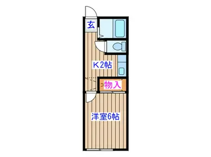 プリンスコート原町(1K/2階)の間取り写真