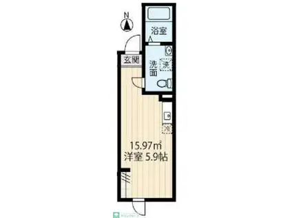 東武伊勢崎線 竹ノ塚駅 徒歩3分 4階建 新築(ワンルーム/1階)の間取り写真