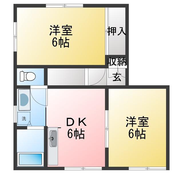 アイビーコート高橋(2DK/1階)の間取り写真