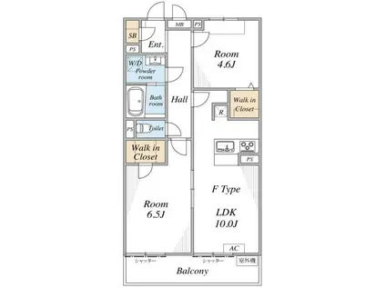 リブリ・小田急相模原(2LDK/3階)の間取り写真