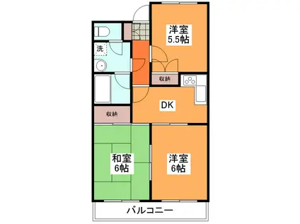 フローラルコートミュー(3DK/5階)の間取り写真