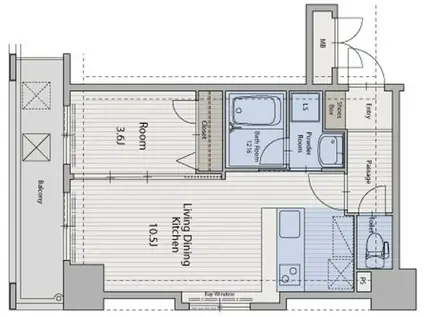 アクタス大橋ステーションタワー(1LDK/8階)の間取り写真